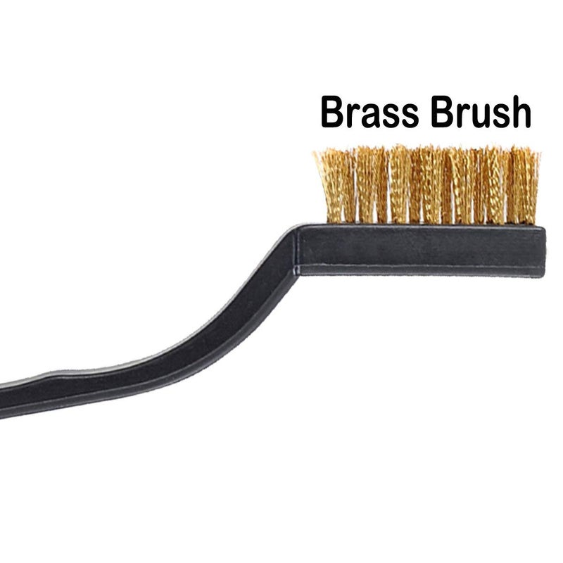 CILEONBE 30PCS Mini Wire Brush Brass Brush,Curved Handle Masonry Brush Wire Bristle for Cleaning Welding Slag and Rust - Image 5
